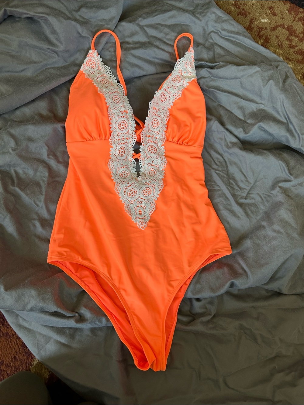Cupshe Bright Orange One-Piece Swimsuit